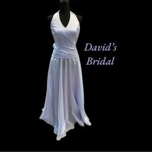 DAVIDS BRIDAL LAVENDER HALTER PROM DRESS IN SIZE 2 WORN ONCE GREAT CONDI…